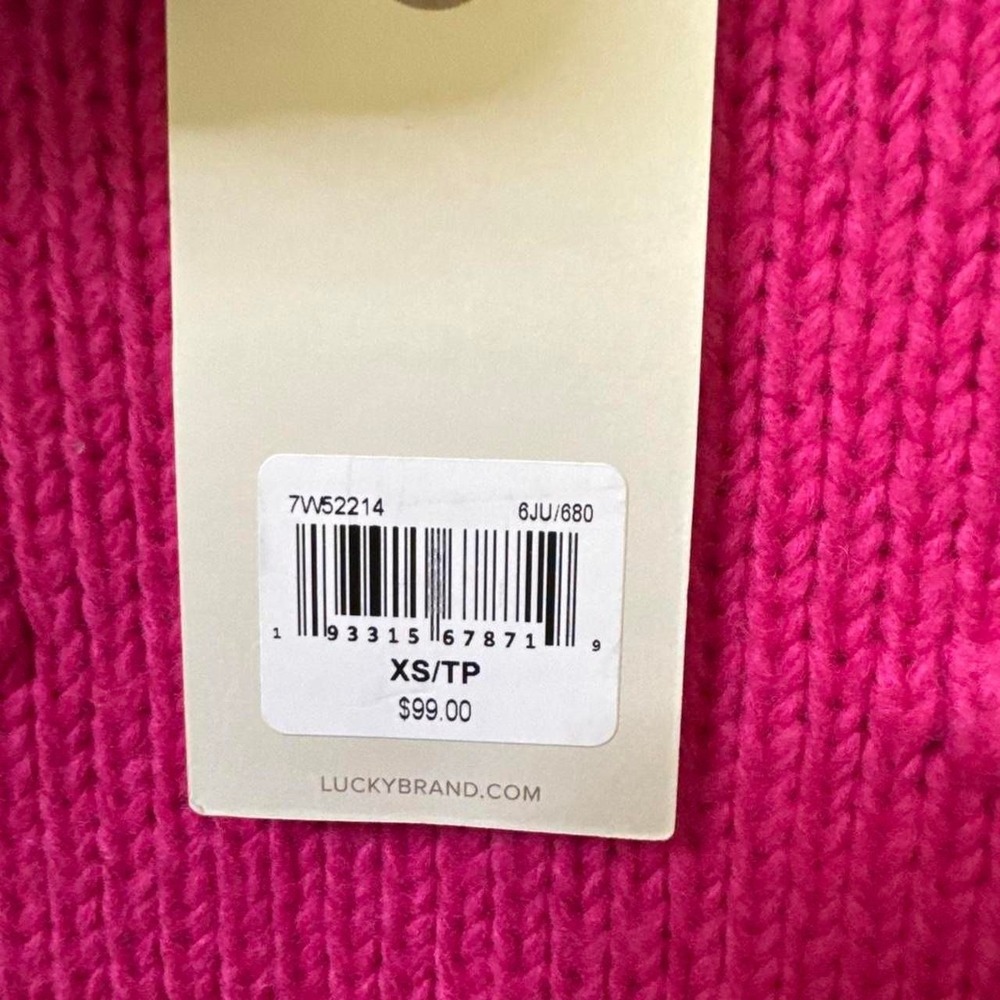Lucky Brand Pink / fuchsia crew neck sweater with textured dot pattern - Picture 5 of 6